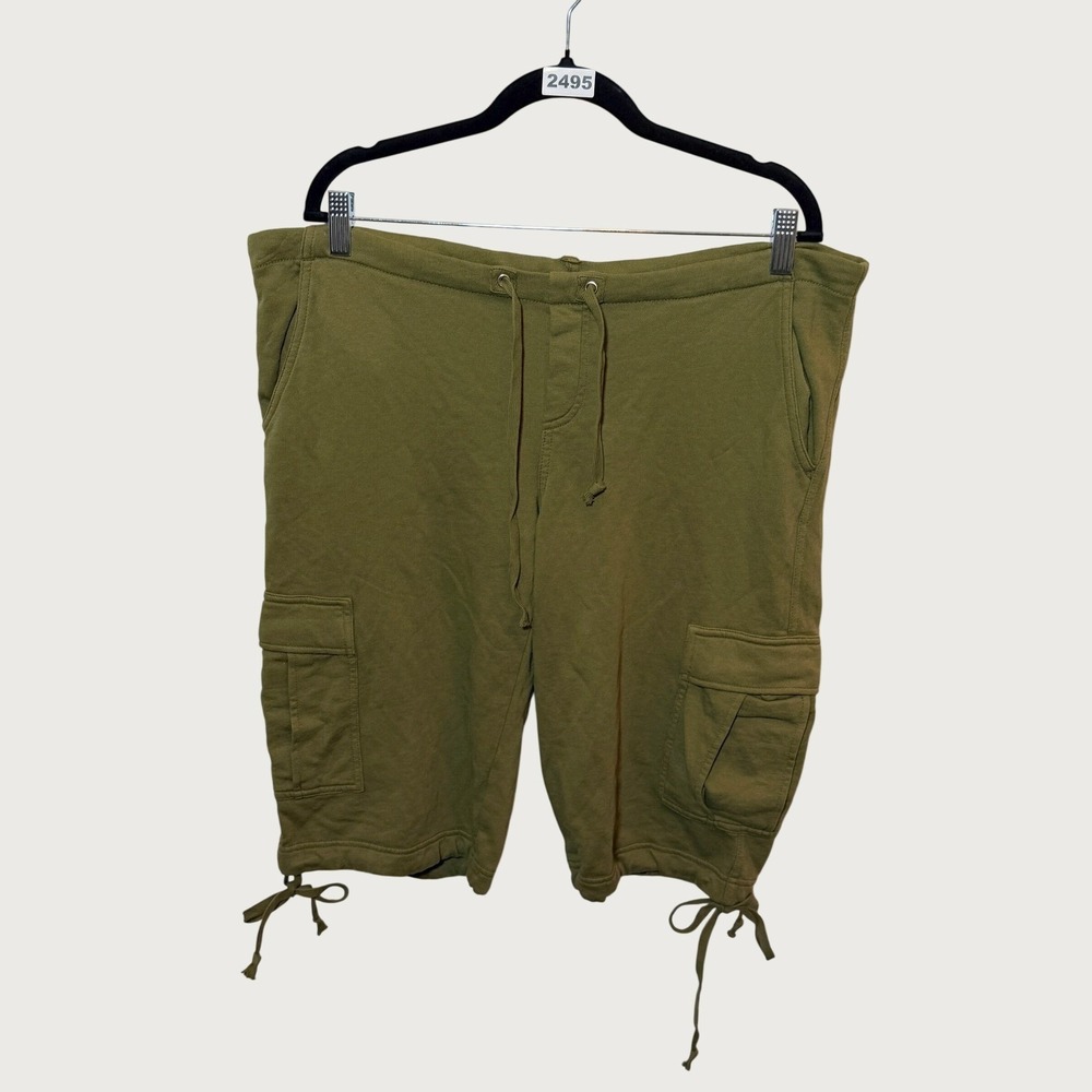 Lucky Brand Cargo Shorts Mens Medium Olive Green Knit Cotton 8WK3188 New